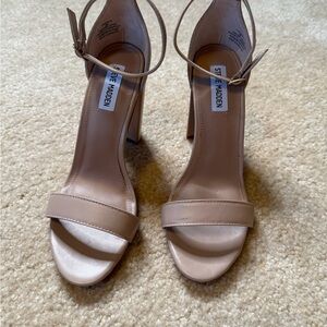 Steve Madden Carrson Nude Ankle Strap Heels